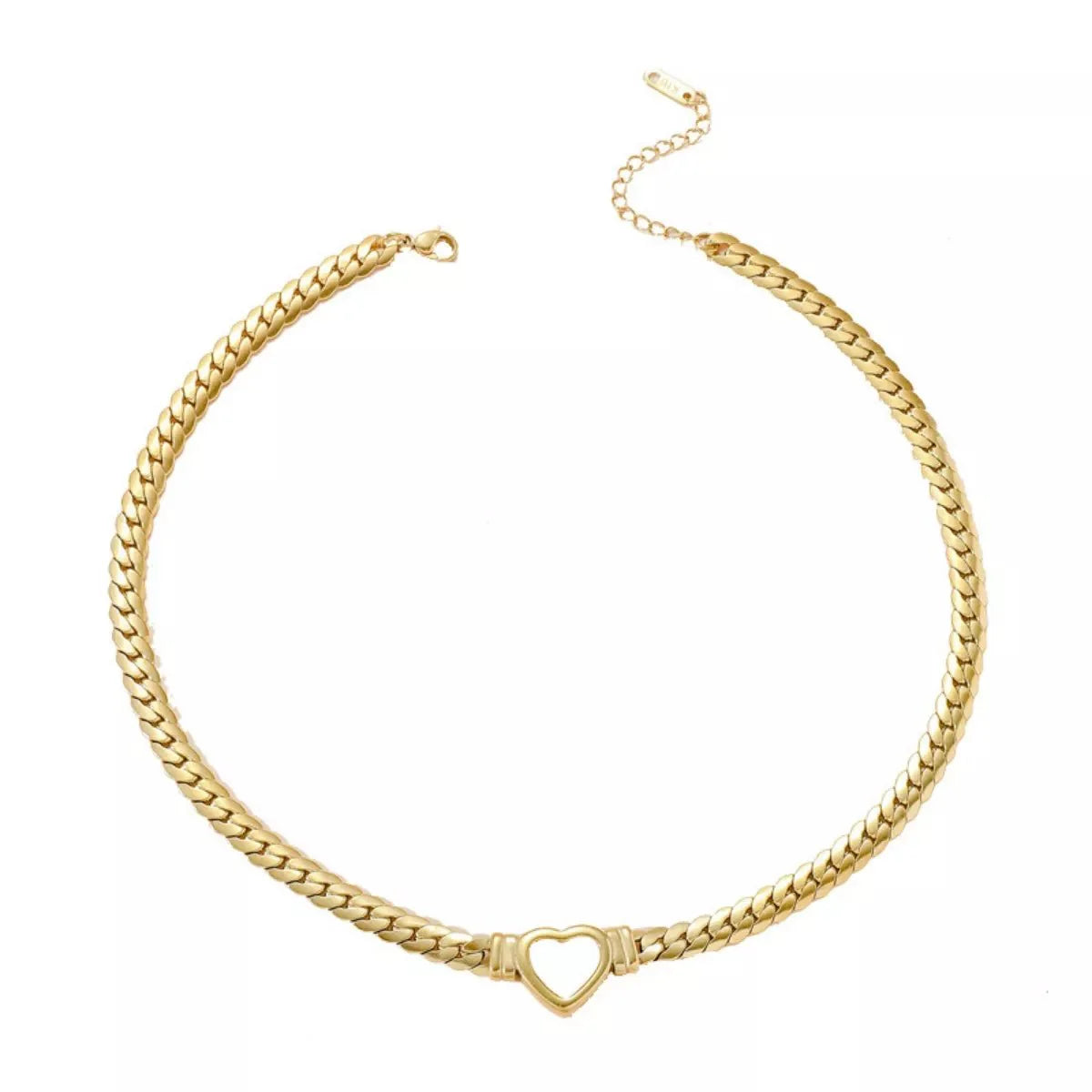 18K Gold-Plated Heart Pendant Chain Necklace