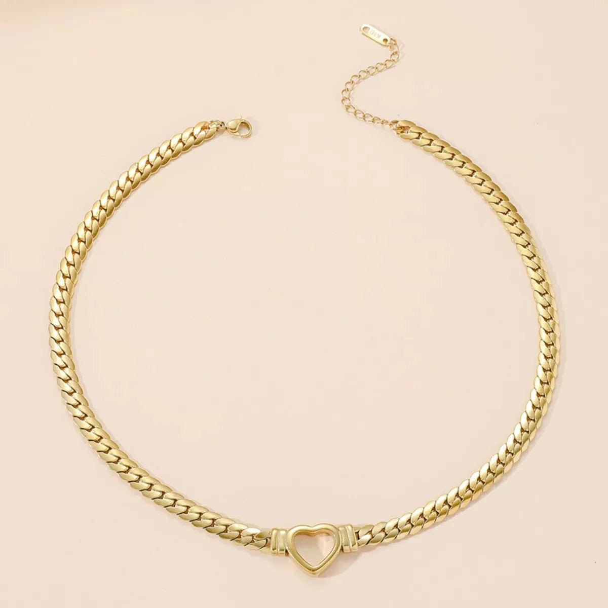 18K Gold-Plated Heart Pendant Chain Necklace