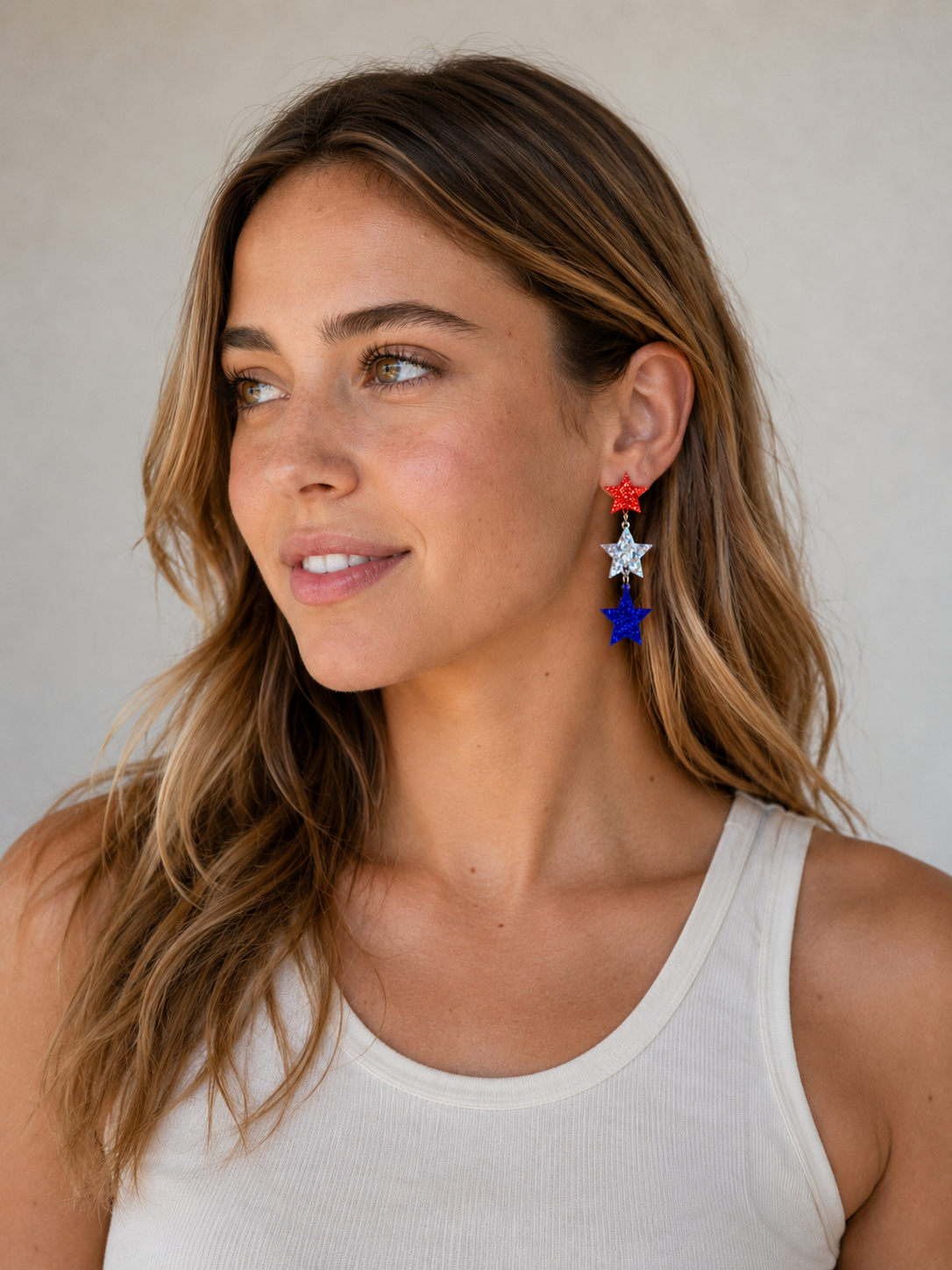 Patriotic Dangle Star Earrings